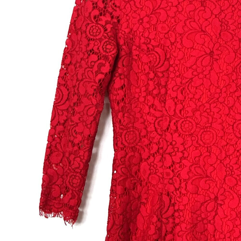 Red Lace H&M Mini Dress Size Small - Picture 4 of 6
